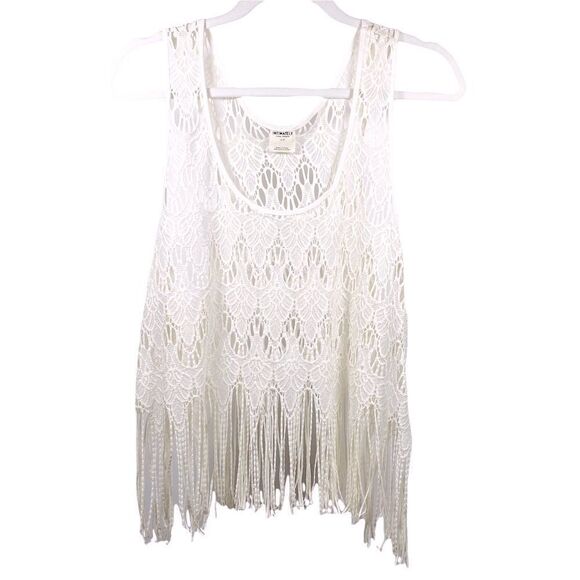Free People Sheer White Crochet Fringe Tank - Picture 4 of 8